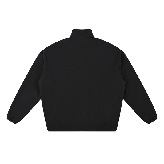 Mens White Logo Heavyweight Stand Collar Jacket