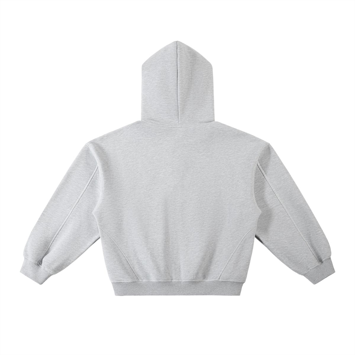 White Logo Contrast-Stitched Boxy Fleece Hoodie