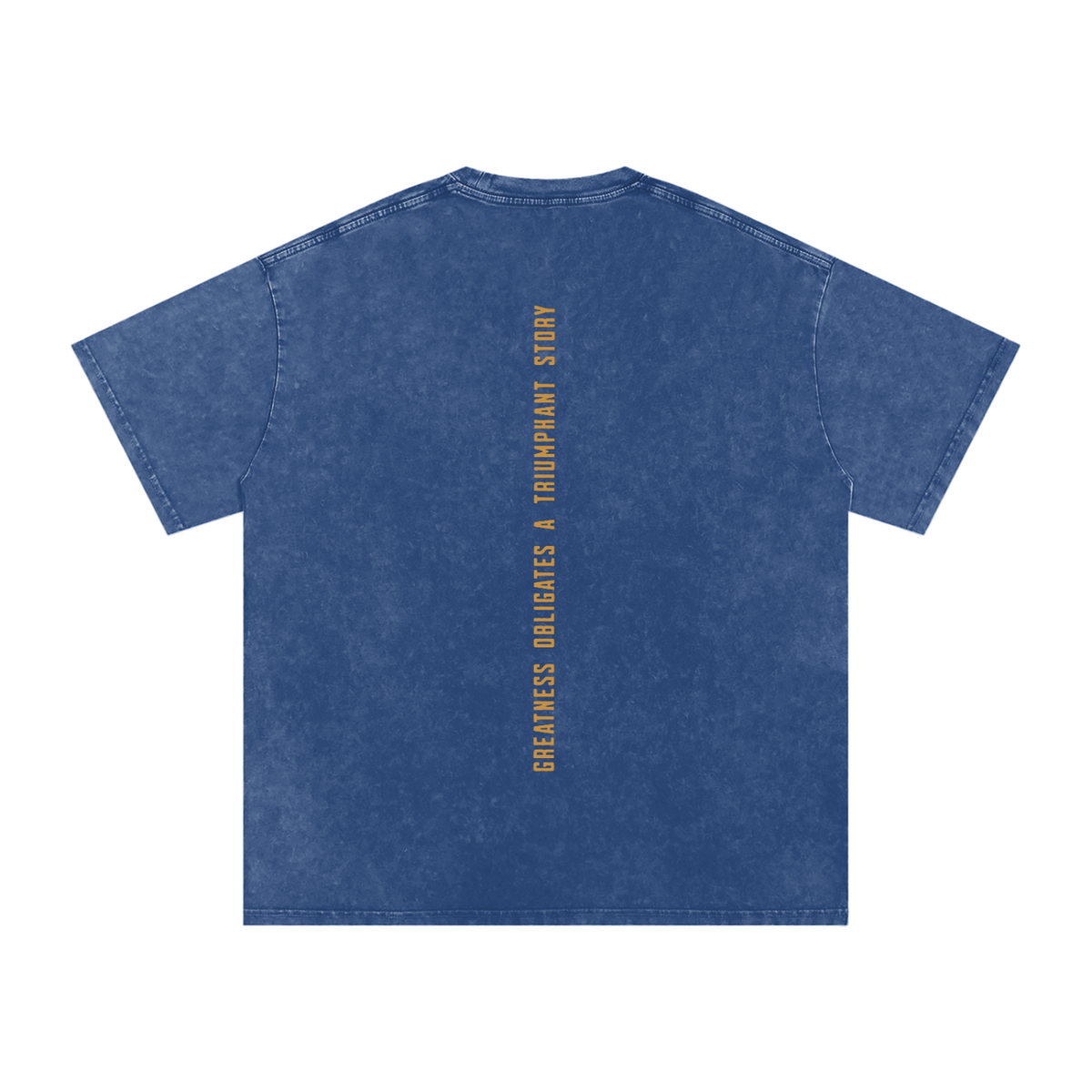 Snow Washed T-shirt Gold Logo, Back Slogan Tshirt