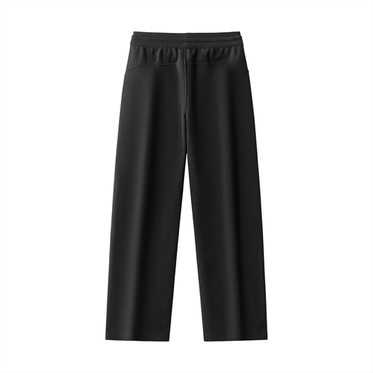 White Logo Drawstring Straight-Leg Sweatpants