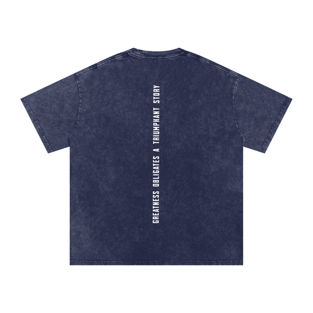 Snow Washed White Logo, back slogan Tshirt
