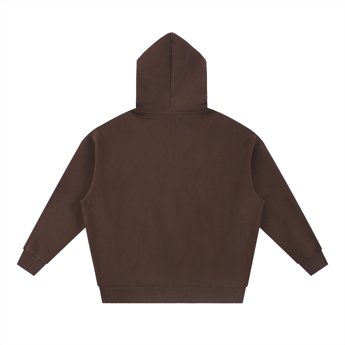 White Logo Oversized Boxy Fit Fleece Hoodie