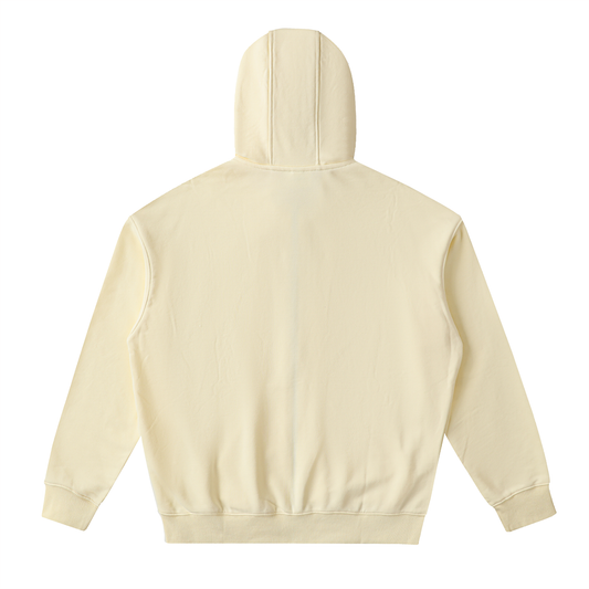 Gold Logo Drop-Shoulder Zip Up Hoodie