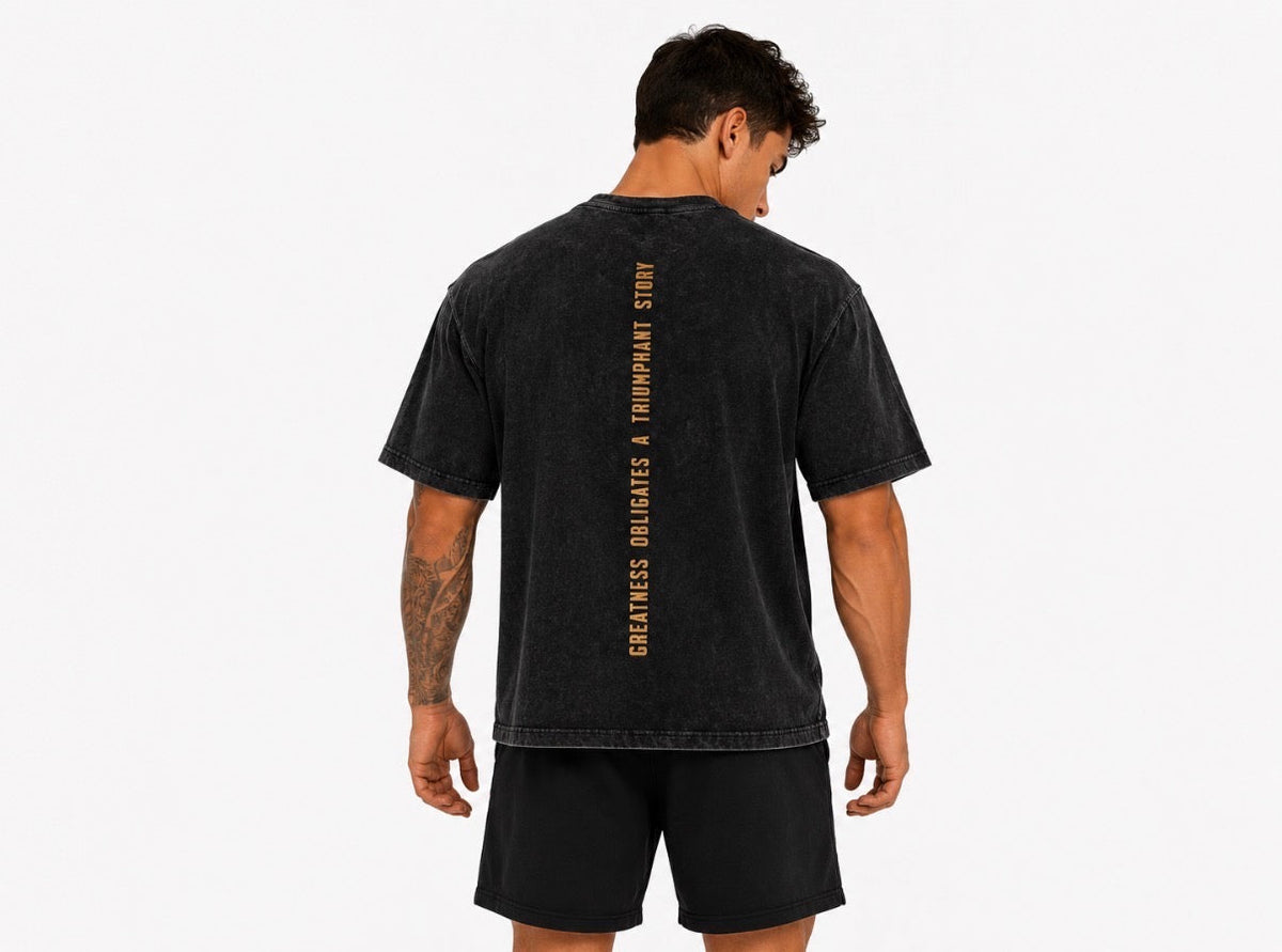 Sow washed T-shirt & bottoms Gold Logo Back Slogan Collection