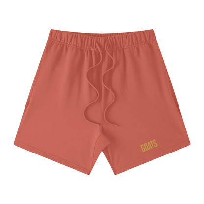 Gold Logo Loose Fit Cotton Shorts