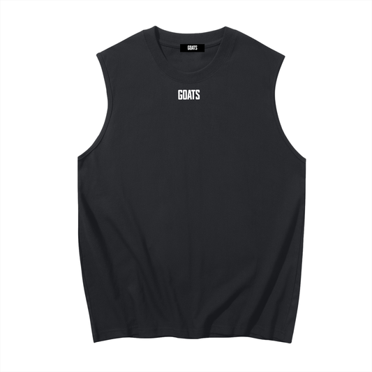 White Logo Men's Sleeveless Cotton Tank Top