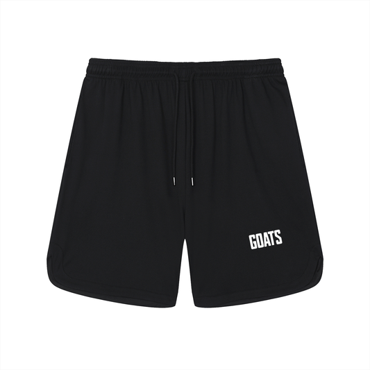 White Logo Mesh-Lined Quick-Dry Performance Shorts