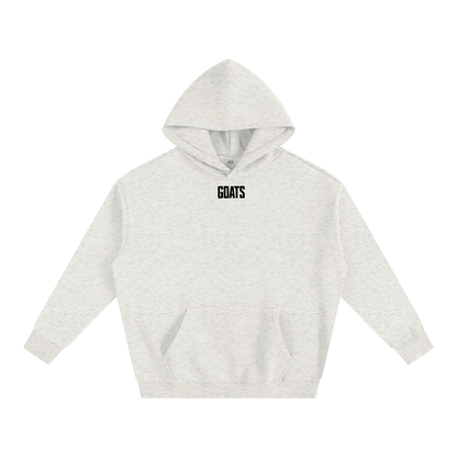 Oversized Fleeced Hoodie Black logo, back slogan