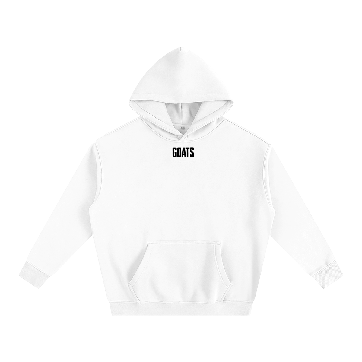 Oversized Fleeced Hoodie Black logo, back slogan