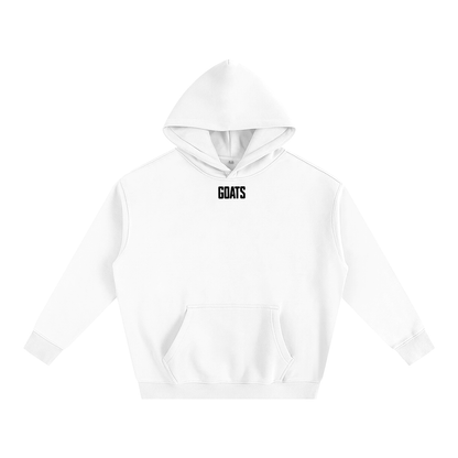 Oversized Fleeced Hoodie Black logo, back slogan