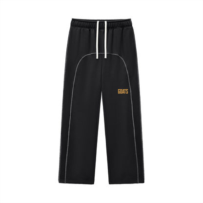 Gold Logo Contrast-Stitched Fleece Sweatpants