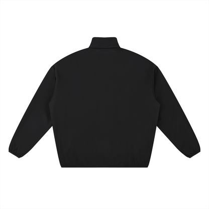 Mens White Logo Heavyweight Stand Collar Jacket