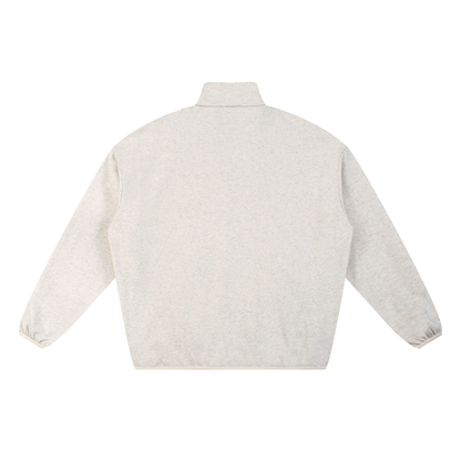 Mens White Logo Heavyweight Stand Collar Jacket