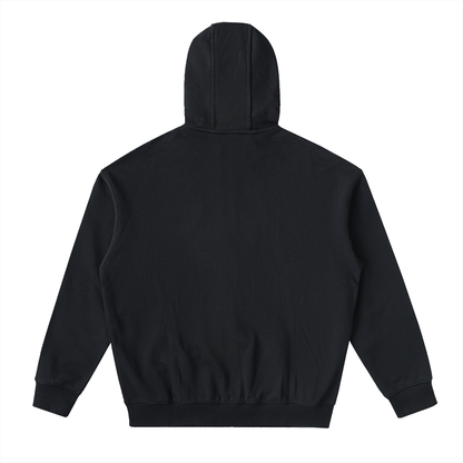 Gold Logo Drop-Shoulder Zip Up Hoodie
