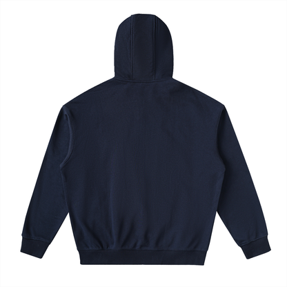 Gold Logo Drop-Shoulder Zip Up Hoodie