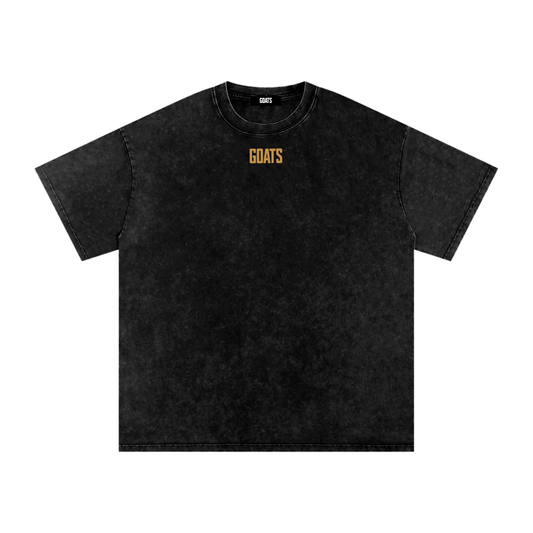 Snow Washed T-shirt Gold Logo, Back Slogan Tshirt