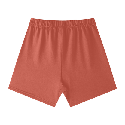 Gold Logo Loose Fit Cotton Shorts