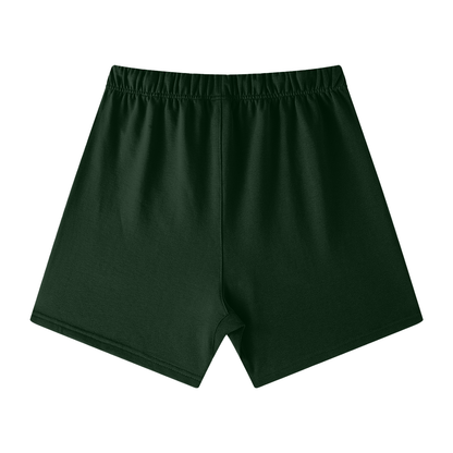 Gold Logo Loose Fit Cotton Shorts
