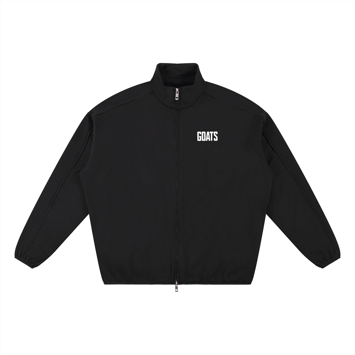 Mens White Logo Heavyweight Stand Collar Jacket
