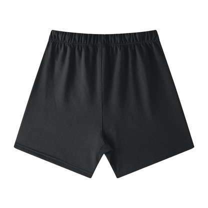 Gold Logo Loose Fit Cotton Shorts