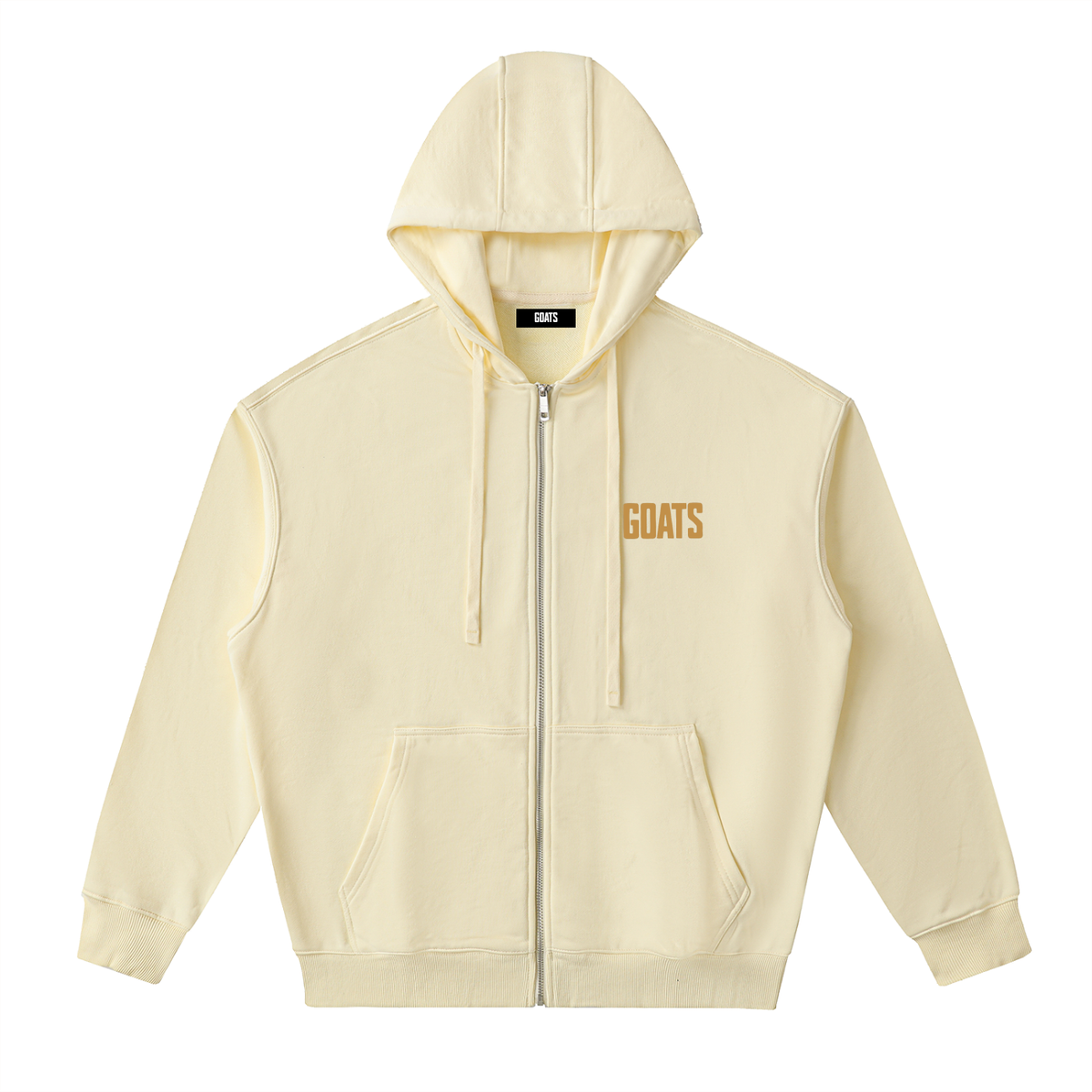 Gold Logo Drop-Shoulder Zip Up Hoodie