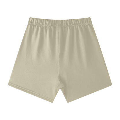 Gold Logo Loose Fit Cotton Shorts