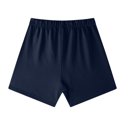 Gold Logo Loose Fit Cotton Shorts