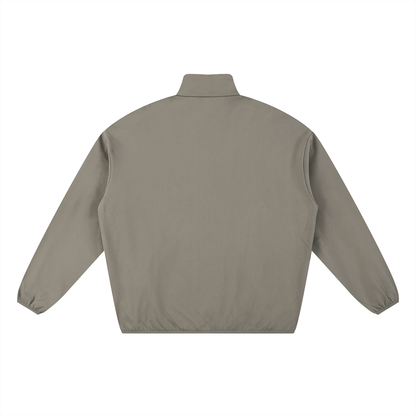 Mens White Logo Heavyweight Stand Collar Jacket