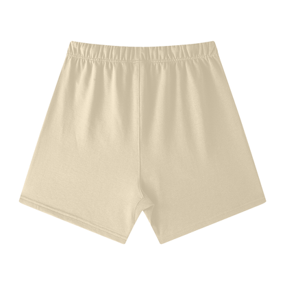 Gold Logo Loose Fit Cotton Shorts