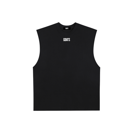 White Logo Cotton Tank Top