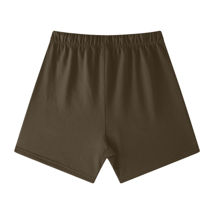Gold Logo Loose Fit Cotton Shorts