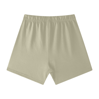 Gold Logo Loose Fit Cotton Shorts