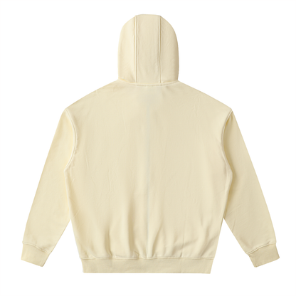 Gold Logo Drop-Shoulder Zip Up Hoodie