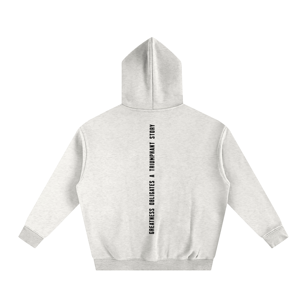 Oversized Fleeced Hoodie Black logo, back slogan