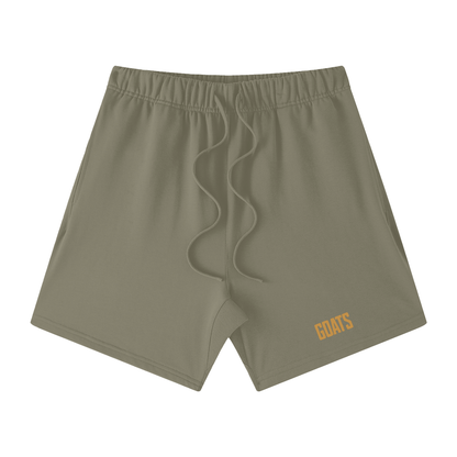 Gold Logo Loose Fit Cotton Shorts