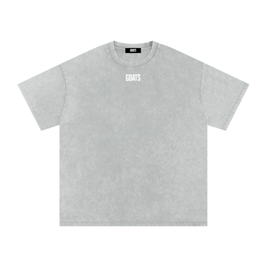 Snow Washed White Logo, back slogan Tshirt