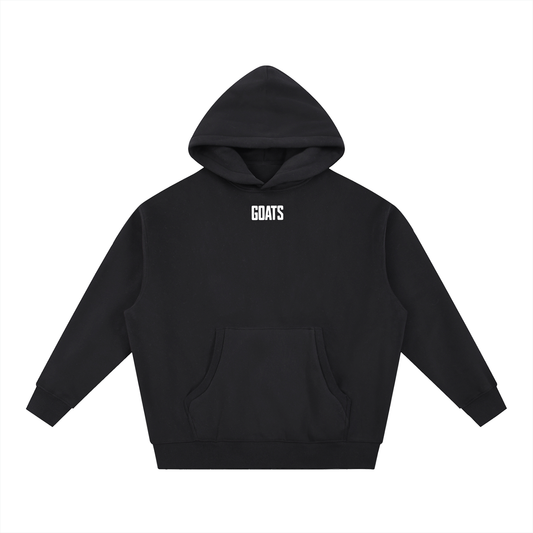 White Logo Oversized Boxy Fit Fleece Hoodie