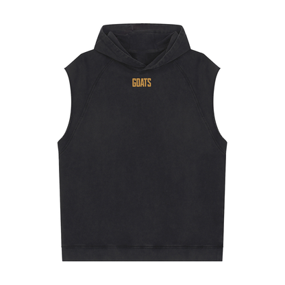 Snow Washed Muscle Hoodie Gold Logo, Classic Back Logo