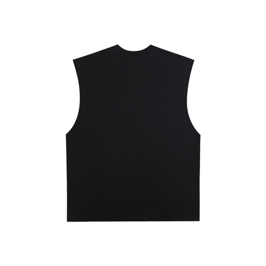 White Logo Cotton Tank Top