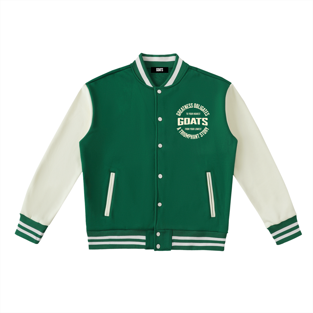 Two-Tone Fleeced Varsity Jacket
